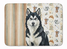 Load image into Gallery viewer, Black and White Alaskan Malamute Coffee Bar Memory Foam Kitchen Mat