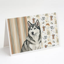 Load image into Gallery viewer, Gray and White Alaskan Malamute Coffee Bar Greeting Cards Pack of 8
