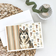 Load image into Gallery viewer, Sable and White Alaskan Malamute Coffee Bar Greeting Cards Pack of 8
