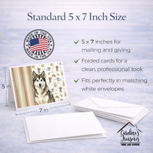Load image into Gallery viewer, Sable and White Alaskan Malamute Coffee Bar Greeting Cards Pack of 8