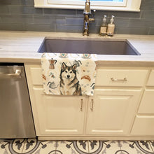 Load image into Gallery viewer, Sable and White Alaskan Malamute Coffee Bar Kitchen Towel