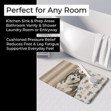 Load image into Gallery viewer, Sable and White Alaskan Malamute Coffee Bar Memory Foam Kitchen Mat