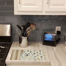 Load image into Gallery viewer, American Eskimo Coffee Bar Glass Cutting Board