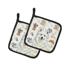 Load image into Gallery viewer, American Eskimo Coffee Bar Pair of Pot Holders