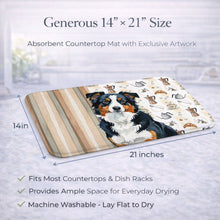 Load image into Gallery viewer, Black Tri American Shepherd Coffee Bar Dish Drying Mat