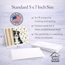 Load image into Gallery viewer, Black Tri American Shepherd Coffee Bar Greeting Cards Pack of 8