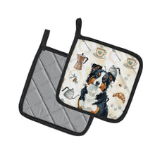 Load image into Gallery viewer, Black Tri American Shepherd Coffee Bar Pair of Pot Holders
