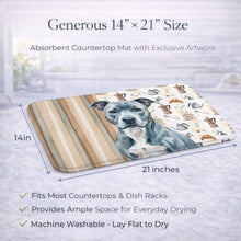 Load image into Gallery viewer, Blue American Staffordshire Terrier Coffee Bar Dish Drying Mat