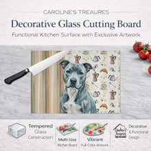 Load image into Gallery viewer, Blue American Staffordshire Terrier Coffee Bar Glass Cutting Board