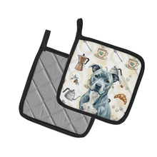Load image into Gallery viewer, Blue American Staffordshire Terrier Coffee Bar Pair of Pot Holders