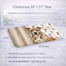 Load image into Gallery viewer, Brindle American Staffordshire Terrier Coffee Bar Dish Drying Mat