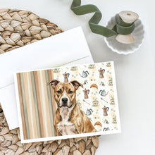 Load image into Gallery viewer, Brindle American Staffordshire Terrier Coffee Bar Greeting Cards Pack of 8