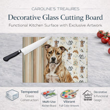 Load image into Gallery viewer, Brindle American Staffordshire Terrier Coffee Bar Glass Cutting Board