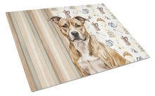 Load image into Gallery viewer, Brindle American Staffordshire Terrier Coffee Bar Glass Cutting Board