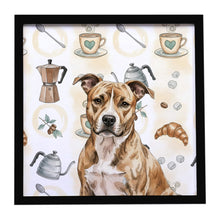 Load image into Gallery viewer, Brindle American Staffordshire Terrier Coffee Bar Framed Metal Print