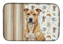 Load image into Gallery viewer, Fawn American Staffordshire Terrier Coffee Bar Dish Drying Mat