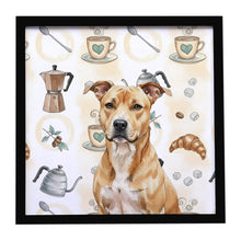 Load image into Gallery viewer, Fawn American Staffordshire Terrier Coffee Bar Framed Metal Print