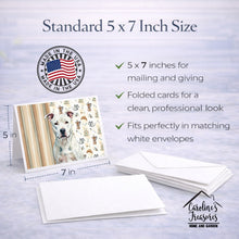 Load image into Gallery viewer, White American Staffordshire Terrier Coffee Bar Greeting Cards Pack of 8