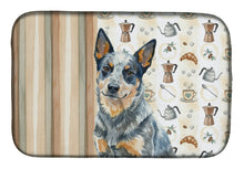 Load image into Gallery viewer, Blue Heeler Australian Cattle Dog Coffee Bar Dish Drying Mat