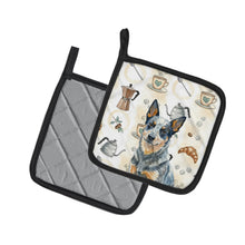 Load image into Gallery viewer, Blue Heeler Australian Cattle Dog Coffee Bar Pair of Pot Holders