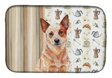Load image into Gallery viewer, Red Heeler Australian Cattle Dog Coffee Bar Dish Drying Mat