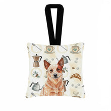 Load image into Gallery viewer, Red Heeler Australian Cattle Dog Coffee Bar Hanging Square Fabric Ornament 3.5 × 3.5