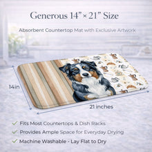 Load image into Gallery viewer, Black Australian Shepherd Coffee Bar Dish Drying Mat