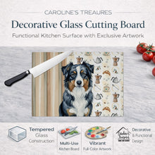 Load image into Gallery viewer, Black Australian Shepherd Coffee Bar Glass Cutting Board