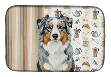 Load image into Gallery viewer, Blue Merle Australian Shepherd Coffee Bar Dish Drying Mat