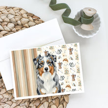 Load image into Gallery viewer, Blue Merle Australian Shepherd Coffee Bar Greeting Cards Pack of 8