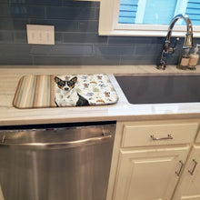 Load image into Gallery viewer, Black and White Basenji Coffee Bar Dish Drying Mat