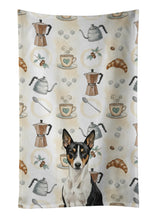 Load image into Gallery viewer, Black and White Basenji Coffee Bar Kitchen Towel