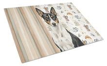 Load image into Gallery viewer, Black and White Basenji Coffee Bar Glass Cutting Board