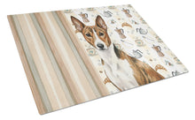 Load image into Gallery viewer, Brindle and White Basenji Coffee Bar Glass Cutting Board