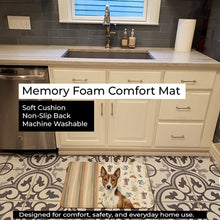 Load image into Gallery viewer, Brindle and White Basenji Coffee Bar Memory Foam Kitchen Mat