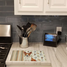 Load image into Gallery viewer, Red and White Basenji Coffee Bar Glass Cutting Board