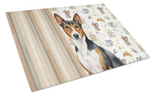 Load image into Gallery viewer, Tricolor and White Basenji Coffee Bar Glass Cutting Board