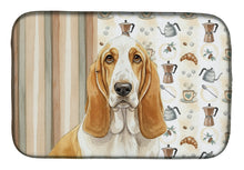 Load image into Gallery viewer, Lemon and White Basset Hound Coffee Bar Dish Drying Mat
