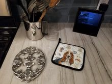 Load image into Gallery viewer, Tricolor and White Basset Hound Coffee Bar Pair of Pot Holders