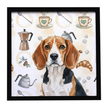 Load image into Gallery viewer, Beagle Coffee Bar Framed Metal Print