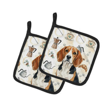 Load image into Gallery viewer, Beagle Coffee Bar Pair of Pot Holders