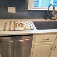 Load image into Gallery viewer, Lemon and White Beagle Coffee Bar Dish Drying Mat