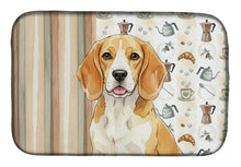 Load image into Gallery viewer, Lemon and White Beagle Coffee Bar Dish Drying Mat
