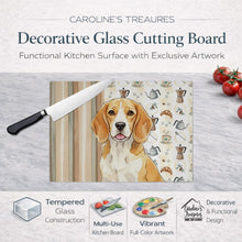 Load image into Gallery viewer, Lemon and White Beagle Coffee Bar Glass Cutting Board