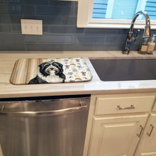 Load image into Gallery viewer, Black Bearded Collie Coffee Bar Dish Drying Mat
