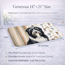 Load image into Gallery viewer, Black Bearded Collie Coffee Bar Dish Drying Mat