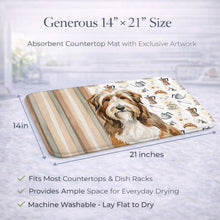 Load image into Gallery viewer, Brown Bearded Collie Coffee Bar Dish Drying Mat