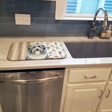 Load image into Gallery viewer, Bearded Collie Coffee Bar Dish Drying Mat