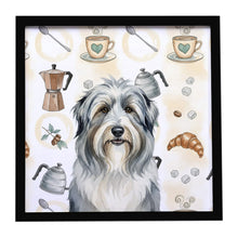 Load image into Gallery viewer, Bearded Collie Coffee Bar Framed Metal Print