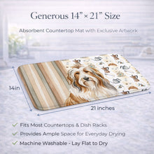 Load image into Gallery viewer, Fawn Bearded Collie Coffee Bar Dish Drying Mat